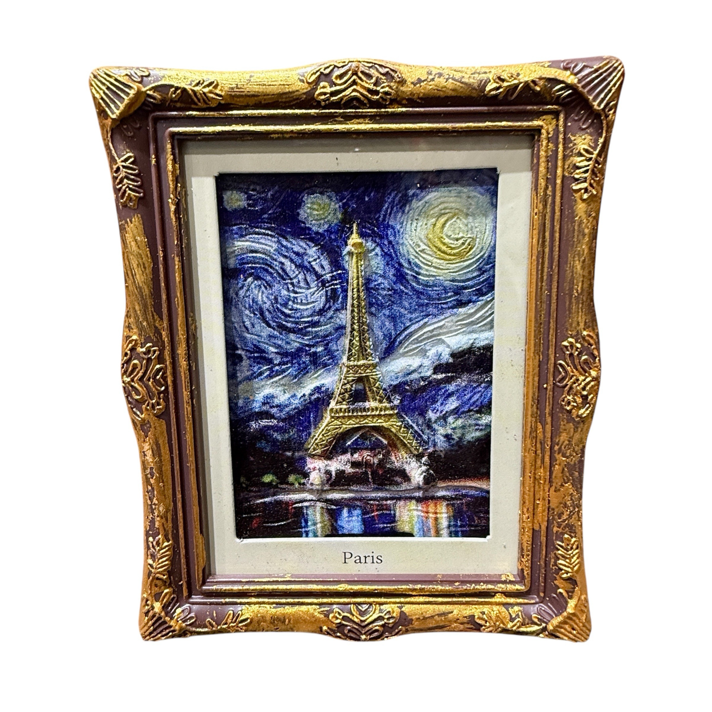 Tableau magnet Tour Eiffel nuit étoilée Van Gogh