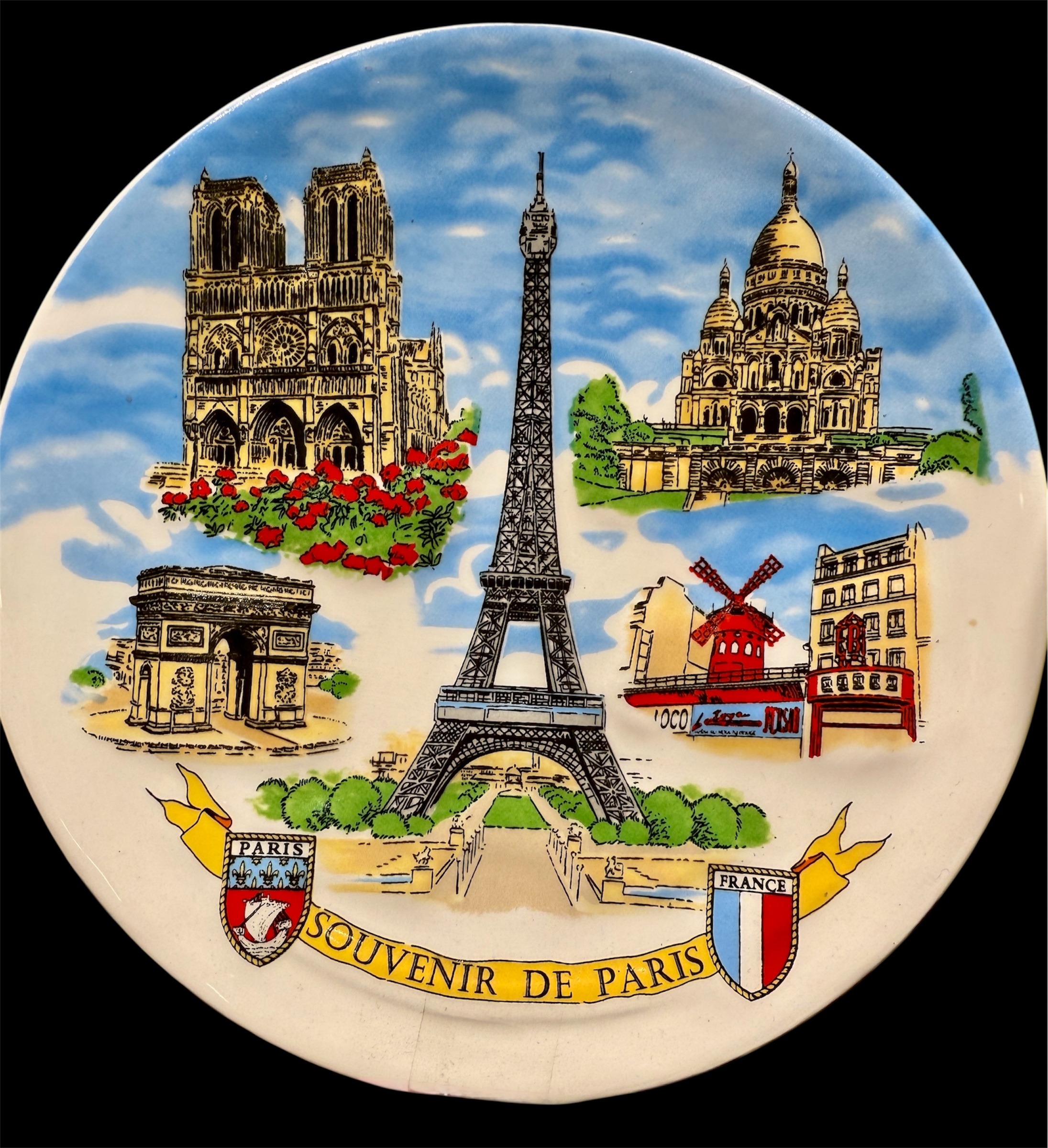 Assiette en céramique souvenirs de Paris