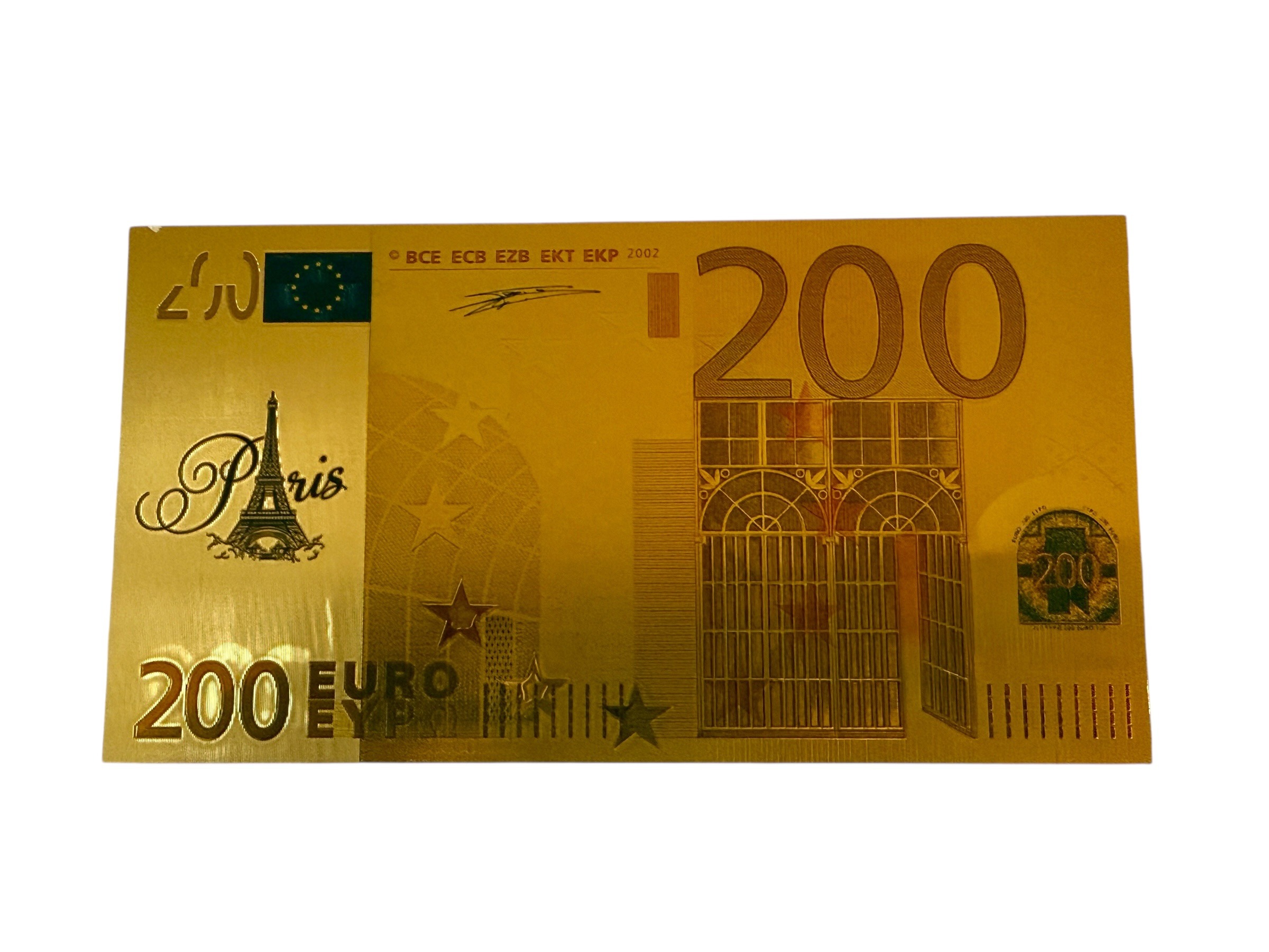 Faux billet 200 euros doré Paris